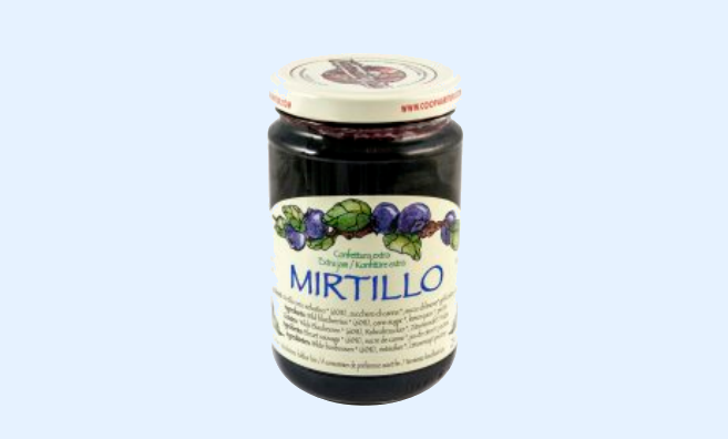 CONFETTURA EXTRA MIRTILLO BIOLOGICO 330gr.